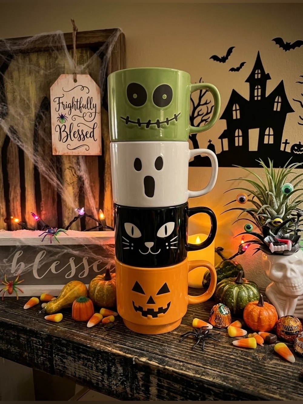 4pc Halloween Coffee Mugs